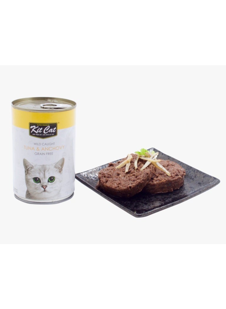 Kit Cat Wild Caught Tuna & Anchovy Canned Cat Food – 400g x 24 Cans - Image 3